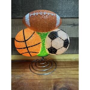 Melted Popcorn Sports Basketball Soccer Football Night Light Lamp 9”